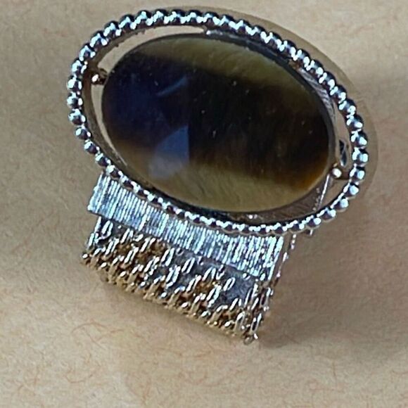 Vintage Tiger eye wrap around cuff links. - Picture 8 of 9